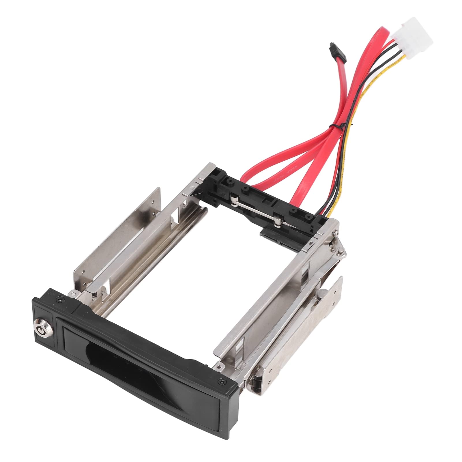 Annadue Sata Hard Drive Rack 5.25, Internal Sata Hard Drive Adapter Stainless Steel Support Sata Ii Hot Swap 3Gbps 5.25 Trayless Mobile Rack for 3.5In Hdd