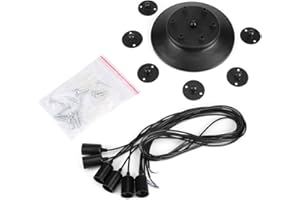 ZAICOLER 6 Head Industrial Ceiling Lamp Holder, Vintage Style Pendant Light Fixture with Long 2m Cable for E27 Bulb House Dec