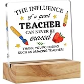 Teacher Appreciation Gifts from Students, Thank You Gift for Teachers Birthday Graduation Christmas Gift Ideas, Best Teacher Ever Gifts Clear Acrylic Sign Desk Decor for Home Office