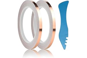 7/32 Inch Black Backed Copper foil Tape for Stained Glass, Supplied by Wonderway(2 Rolls)