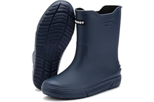 Hsttgsr Rain Boots for Men Waterproof Fashionable Rubber Boots Non-slip Outdoor Garden Boots Mid Calf Muck Work Shoes Comfort Lightweight Rainboots for Fishing Climbing