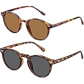 STGATN Small Face Polarized Sunglasses for Women, Round Retro Lightweight TR90 Frame UV400 Protection Sun Glasses