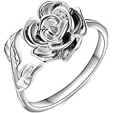 Jude Jewelers Retro Vintage Stainless Steel Flower and Leaf Promise Statement Anniversary Ring