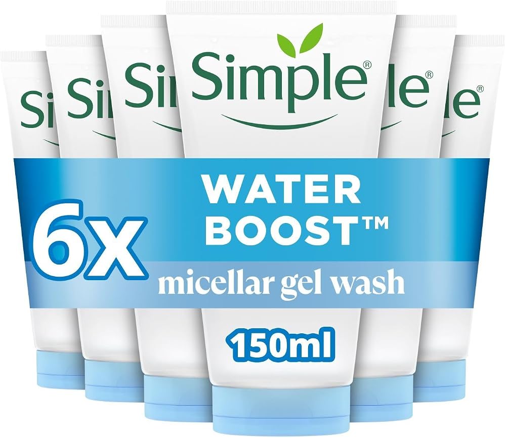 Simple Water Boost Micellar Gel Facial Wash 6x150 ml Soap-Free