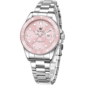 OLEVS Watch Women Luxury Waterproof Fashion Watches for Women | Analog Quartz Stainless Steel Luminous Vintage Elegant Womens