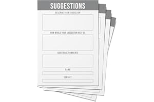 SUTTER SIGNS Suggestion Cards 4x6 inch (Pack of 100) | Comment Cards for Suggestion Box Feedback