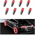Sylvil 8 PCS LED Tire Valve Stem Cap Lights, Waterproof Motion Tyre Spoke Lights for Wheel Decoration, Cool Modify Neon Valve Wheel Light Assemble, Universal Motorcycle Accessories (Red)