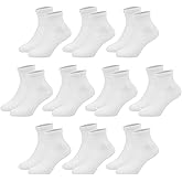 hoomore Kids Quarter Ankle Socks for Boys Girls Youth 10 Pack,Seamless Athletic Soft Cotton Socks for Sport School 4-14 Years