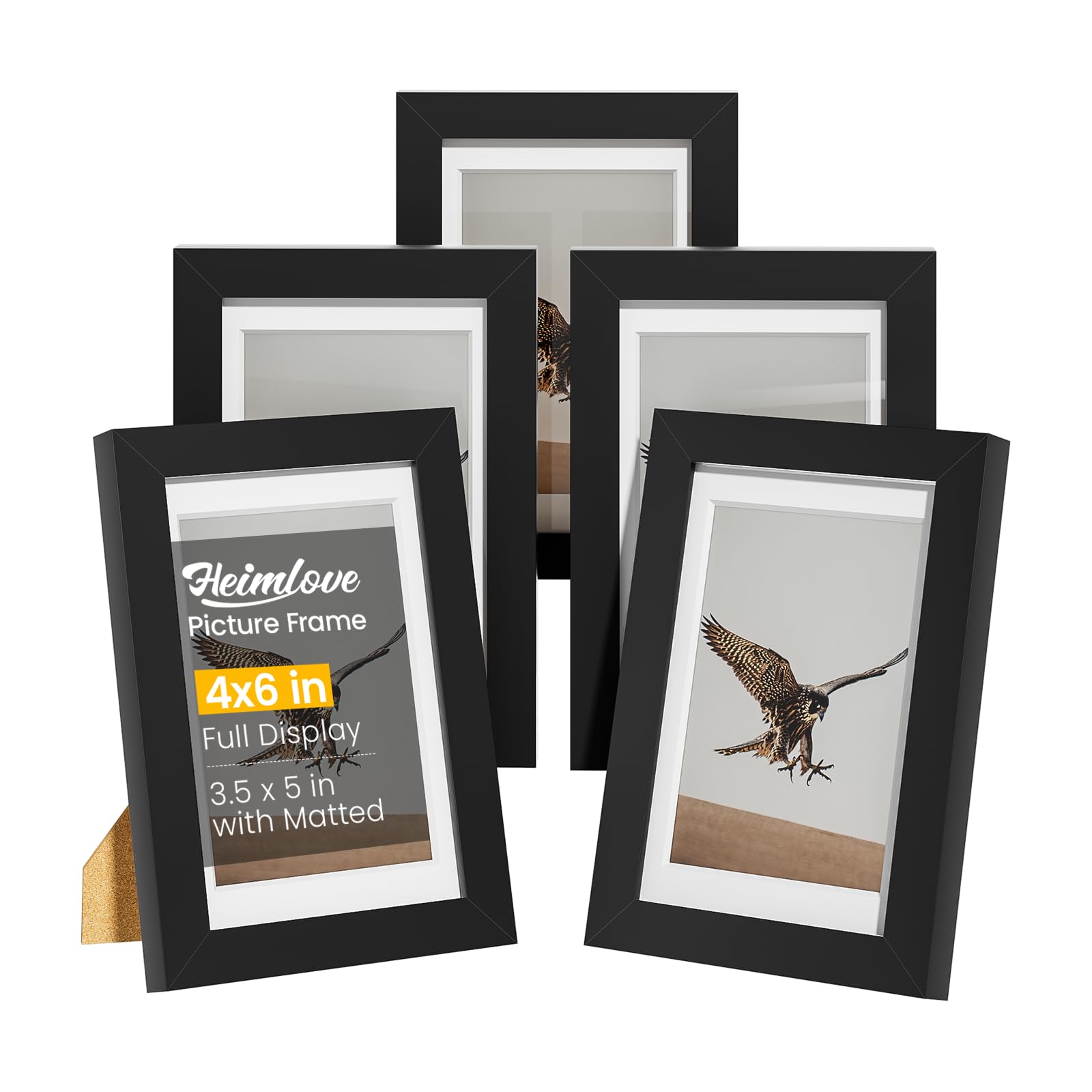 Heimlove 4x6 Picture Frames with Mat to Display