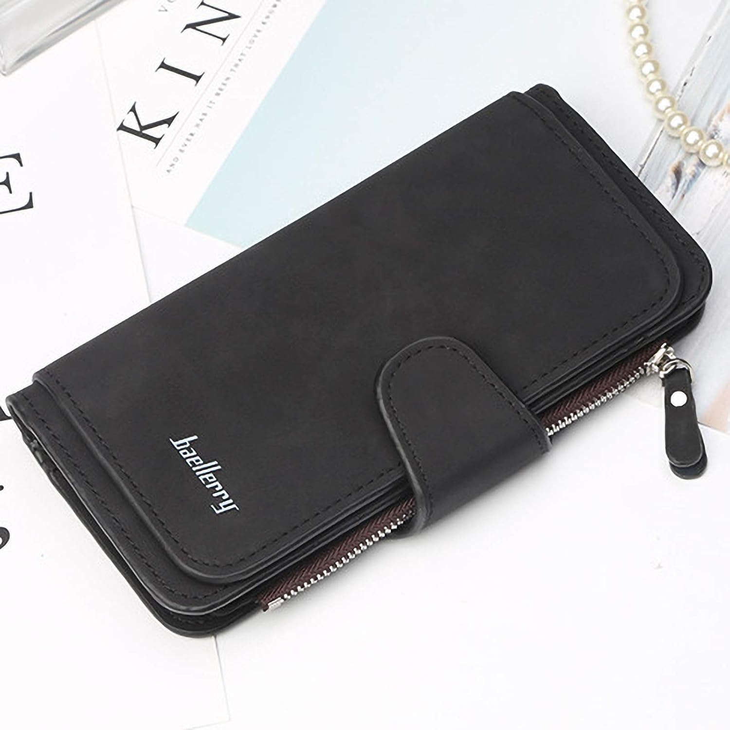 ZhengYue Ladies Purse Women's Wallet RFID Blocking-Soft Leather Purses for Women with Multiple Card Slots,Coin Pocket & Roomy Compartment Black - Image 5