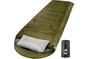 MEREZA 0 Degree Winter Sleeping Bag for Adults Kids with Pillow, Cold Weather Sleeping Bag for 4 Season Camping Hiking Backpacking Sleeping Bags for Big and Tall