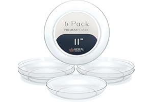 Royal Imports 11" Clear Plastic Saucer Plant Drip Tray, Low Pie Plate, Floral Flower Dish, Wedding, Party, Home and Holiday D