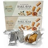 Hellenic Treasures Greek Baklava 2-Pack &ndash; 6 Individually Wrapped Pieces per Box &ndash; Honey &amp; Pistachio and Honey &amp; Walnut &ndash; Authentic Mediterranean Pastry, Travel &amp; Lunchbox Snack