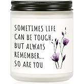 Shqiueos Get Well Gifts for Women, Inspirational Candle 7oz, Cancer Care Gifts for Women, Sympathy Gift, Cheer up, Comfort, Surgery Recover, Encouragement Lavender Scented Handmade Candle