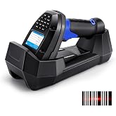 Inventory Scanner Wireless, JRHC 1D Laser Barcode Scanner with Charging Base Barcode Reader PDT Data Terminal PDA Data Collector 2- in -1 USB Connection &amp; 2.4G Wireless Bar Code Scanners with Screen