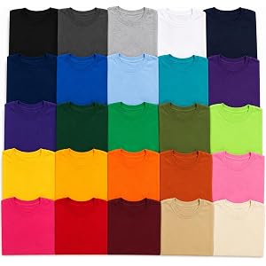 EVERYDAY TEES Value Pack Men's T-Shirts – Bulk Mixed Colors – No Color Choice (Pack of 12) Small to 6XL