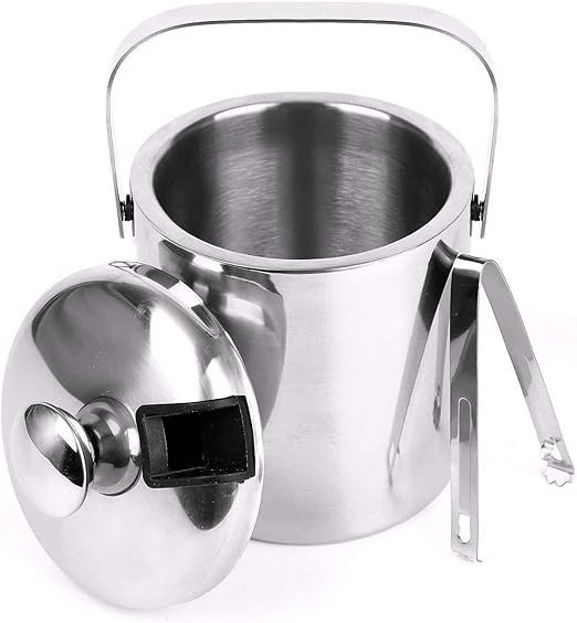 ice bucket with tongs in lid