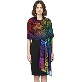 Rainbow Pashmina Colorful Silky Tropical Colorful Exotic Pashmina Wrap Shawl Scarf