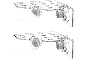 KCRYGOGO 13 Plug Holes Coral Frag Rack Clear Acrylic Holder for Aquarium Fish Tank - Button Reef Broken Frame With Enhanced Suction Cup (2 Pack)