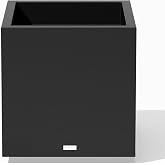 Veradek Block Series Cube Planter - Square Outdoor Planter | Made From Durable Plastic With Double-Walled Construction. Modern Porch/Patio D&eacute;cor for Plants and Flowers