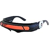 FLAWLESS EYEWEAR Futuristic Space Alien Costume Party Cyclops Shield Colored Mirror Mono Lens Wrap Sunglasses 147mm