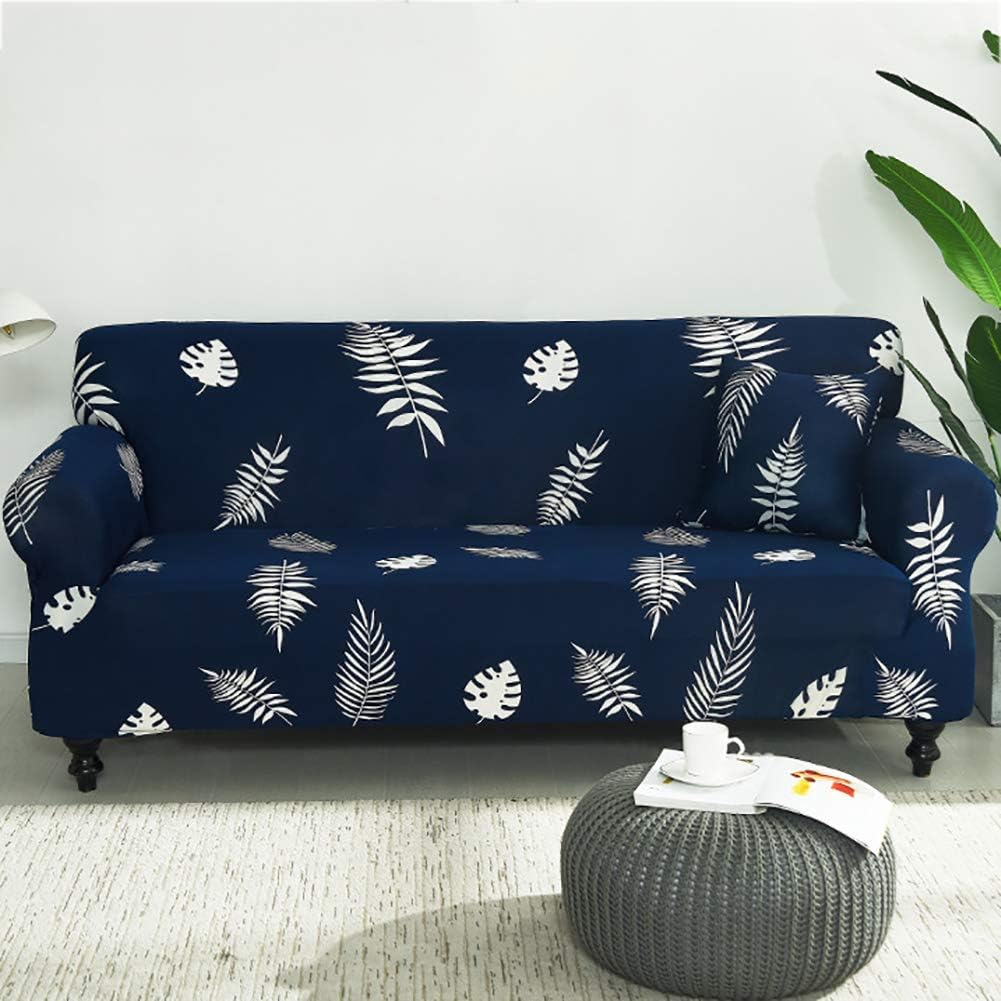 XRZY Simple Modern Style Stretch Slipcover, Polyester Fabric Sofa Cover, Nordic Multi-Flower Printed Single Multi-Person Sofacover 1/2/3/4 Seater Sofa Protector Home Design