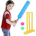 Kids Cricket Set ABS Plastic Cricket Bat Set Cricket Bat and Ball Beach Wicket Stand Kit for Children Toddler Parent-Child Sports Interaction Hand-Eye Coordination Cultivation Sports Game