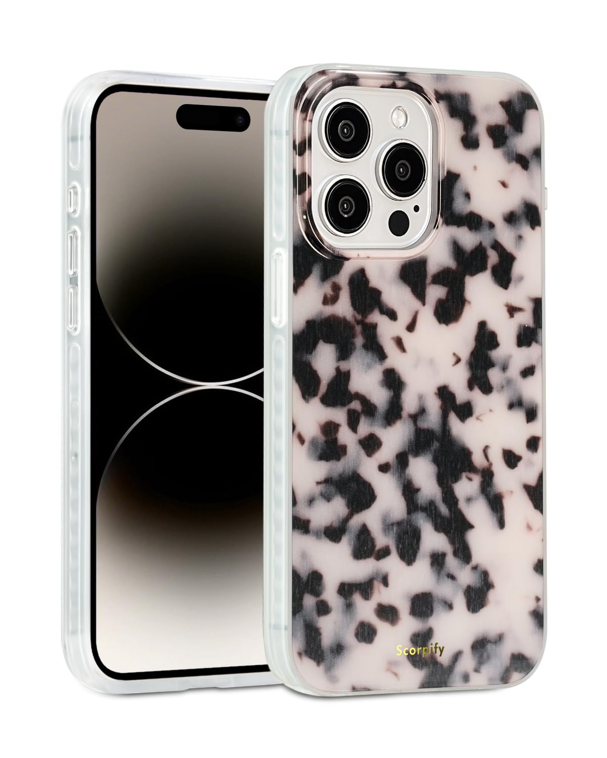 SCORPIFY for iPhone 15 Pro Case [Compatible with MagSafe] with Pink Tortoise Shell Design, Cute Brown Magnetic Phone Cover for Women Girls, Slim Shockproof Bumper with Stylish Pattern — image 1