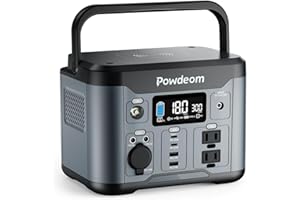 300W Portable Power Station, Powdeom 296Wh Power Bank with AC Outlet, Solar Generator Laptop Charger, Battery Backup Power Supply for Camping, Outdoors, Home Emergency Outage
