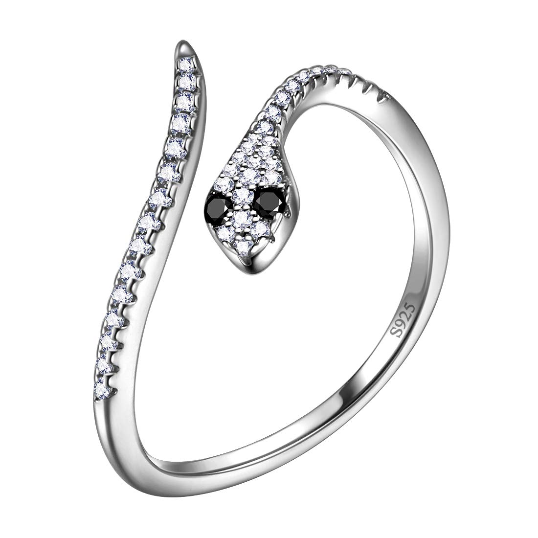 Aurora Tears Snake Rings 925 Sterling Silver Adjustable Animals Rings Brands Open Ring for Men Women DR0081W