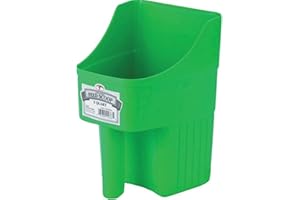 Little Giant® Plastic Enclosed Feed Scoop | Heavy Duty Durable Stackable Feed Scoop with Measure Marks | 3 Quart | Ranchers, Homesteaders and Livestock Farmers | Lime Green