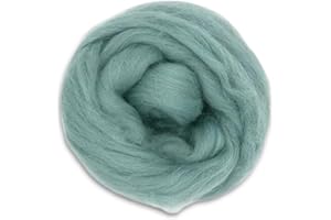 Revolution Fibers Dyed Corriedale Wool | 8.2 Ounces of Premium Combed Wool Top | 26 Micron, 100% Pure Corriedale Wool Roving, Ethically Sourced (Teal Green)