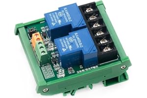 DIN Rail 2 Channel for Relay Board 5V/12V/24V for Relay Module with NPN/PNP Input, 10A Switching Current, Electromagnetic Int
