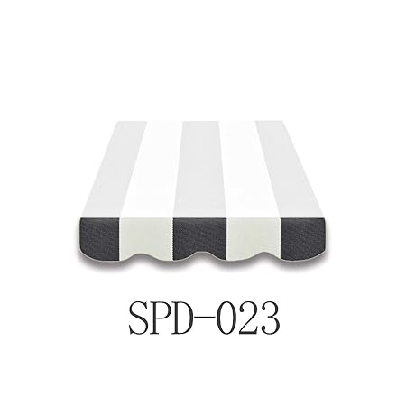 Home & Trends Markisen Volant Markisenbespannung Ersatzstoffe SPD023 Grau Weiß Maße 3 x 0.23 m Markisenstoffen fertig genäht 