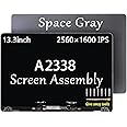 GBOLE A2338 M1 M2 Screen Replacement for MacBook Pro Retina A2338 M1 M2 EMC 3578 MYD83 MYD92 MYDA2 MYDC2 MYD83LL/A MYD92LL/A MYDA2LL/A MYDC2LL/A Full LED LCD Screen Display Assembly Grey