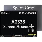 GBOLE A2338 M1 Screen Replacement for MacBook Pro Retina A2338 M1 M2 | EMC 3578 MYD83 MYD92 MYDA2 MYDC2 MYD83LL/A MYD92LL/A MYDA2LL/A MYDC2LL/A Full LED LCD Screen Display Assembly Grey
