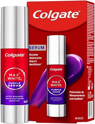 Max White Purple Serum 40ml, Booster Sbiancante Denti istantaneo, Sbianca istantaneamente, Formula a doppia azione per denti bianchi, tecnologia correzione immediata del colore