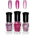 LOKFAR 3 Colors Mirror Metallic Nail Polish Set, Metallic Texture Quick Dry Nail Art Polish – Bright and Shiny Finish Nail Polish, Chrome Long-Lasting Mirror Shine Effect Nail Polish 6 ml/Bottle -#C