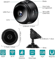 Spy Focus Camera Wireless Mini Hidden Camera, 1080p