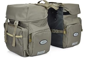 FANWU 50L Bike Panniers Bicycle Commuting Bag Waterproof Saddle Bags with Rain Cover for Bicycle Rear Rack Carrier, Support for Width Less Than 7 inches Bike Rack