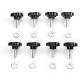 JeCar 8 Hardtop Quick Removal Bolts Thumb Screws Compatible with Jeep Wrangler 2007-2023 JK JKU JL JLU Sports Sahara Freedom Rubicon X 2 4 Door Accessories(Black)