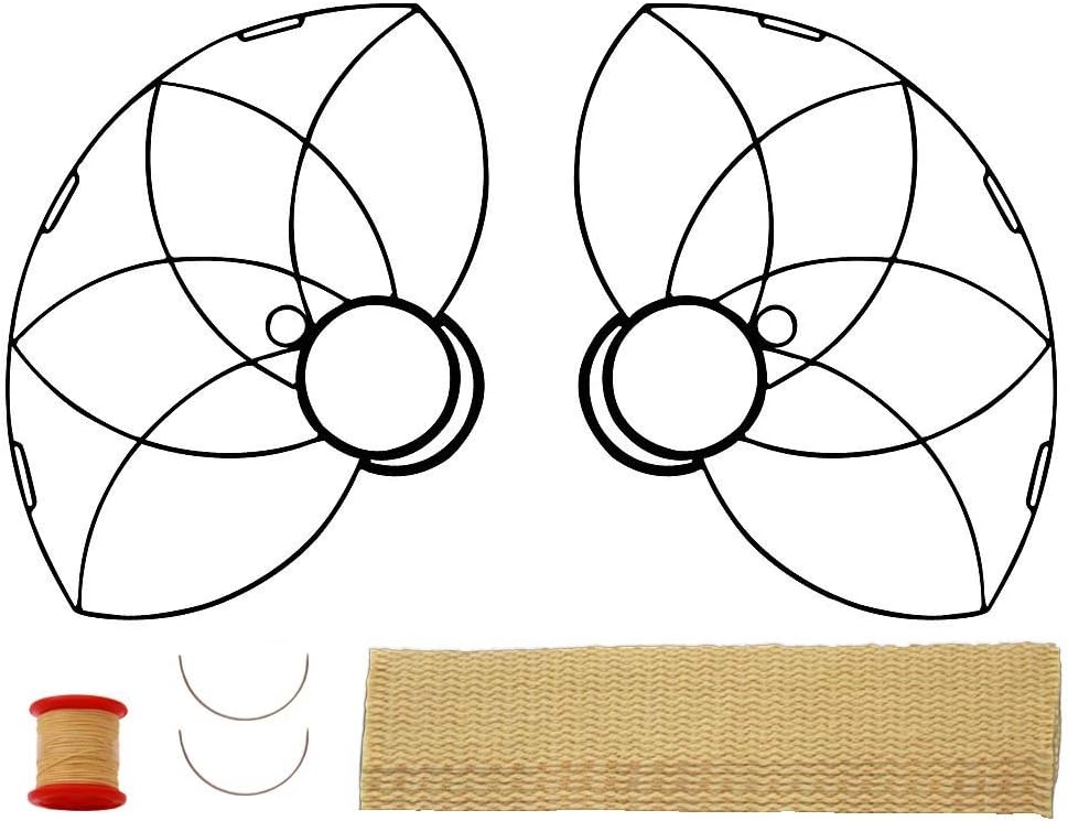 Home of Poi Pair of Lotus Petal Fire Fans with 2 inch Wick Kit - Make Your Own