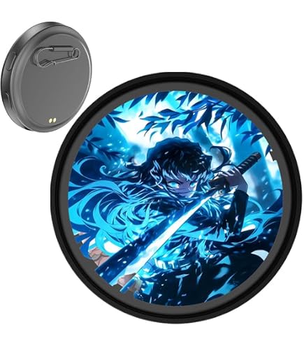 E Ink Pixel Badge Pin – Anime Badge Met Digitaal Display, Oplaadbaar, Lichtgewicht, Zwart