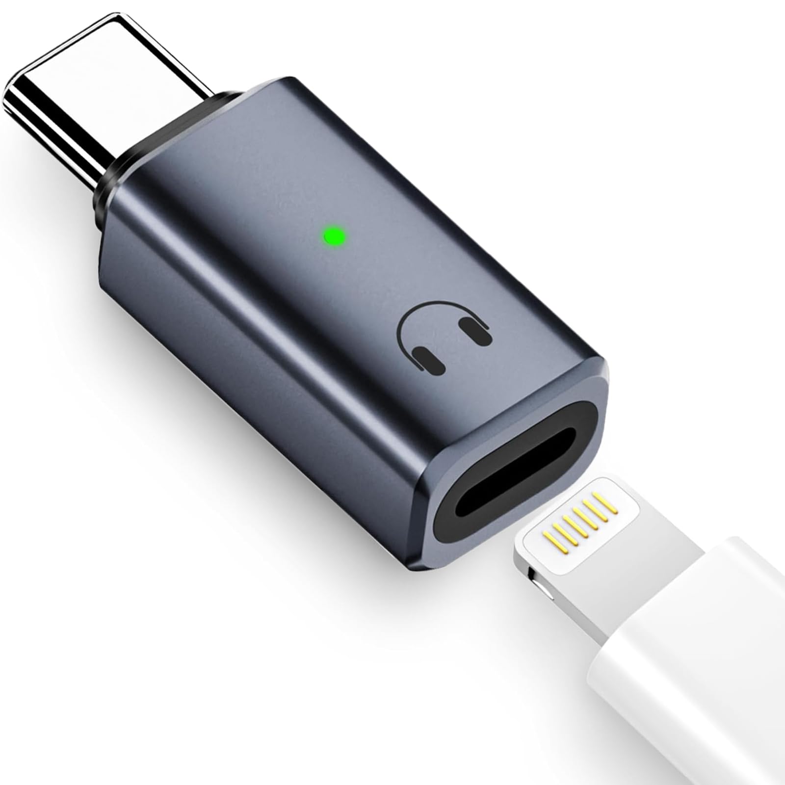 KHkuahai ライトニング タイプc 変換 イヤホン対応「2024新設計」 Light-ning to type c ヘッドフォンジャック, オーディオ 通話・音楽・HiFi音量調節対応 iPhone 15 16 Pro Max/iPad Air/MacBook/Xperia/Galaxy S23 22 21 20 などの機種に対応【充電、データ転送機能なし】 (グレー) の商品画像