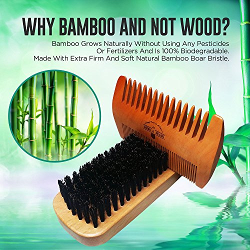 Beard Brush, Beard Comb, Beard Oil, & Beard Balm Grooming Kit for Men's Care, Travel Facial Hair Set for Growth, Styling, Shine & Softness, Great Gifts for Him, Fathers Day, Dad Gifts - Thumbnail 7