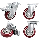 Rotelle Per Mobile Emuca - Set Di 4 Con Freni - Diametro 40 Mm, Portata 30 Kg - Per Mobili E Carrelli