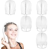 Loopeer 6 Pcs Makeup Protector Hood, Nylon Chiffon Face Cover,White | Reusable Cosmetic Mask, Protects Hair &amp; Make up While Getting Dressed, Zipper Closure, Washable Light Airy, for Women Beauty