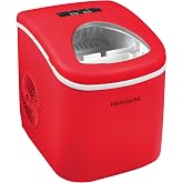 Frigidaire Ice Maker EFIC102-RED, Countertop Ice Maker with Transparent Window, Bullet Ice Maker with 26 lbs. Capacity, Small Ice Maker Machine &ndash; 14.1" D x 8.7" W x 12.9" H (Red)