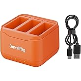 SmallRig Battery Charger for DJI Action 6/5 Pro / 4/3 / Osmo 360 | 2.3H Rapid Charging, 3-Channel Battery Charger with 3 SD Card Slots, Lightweight for DJI Action 6 Accessories