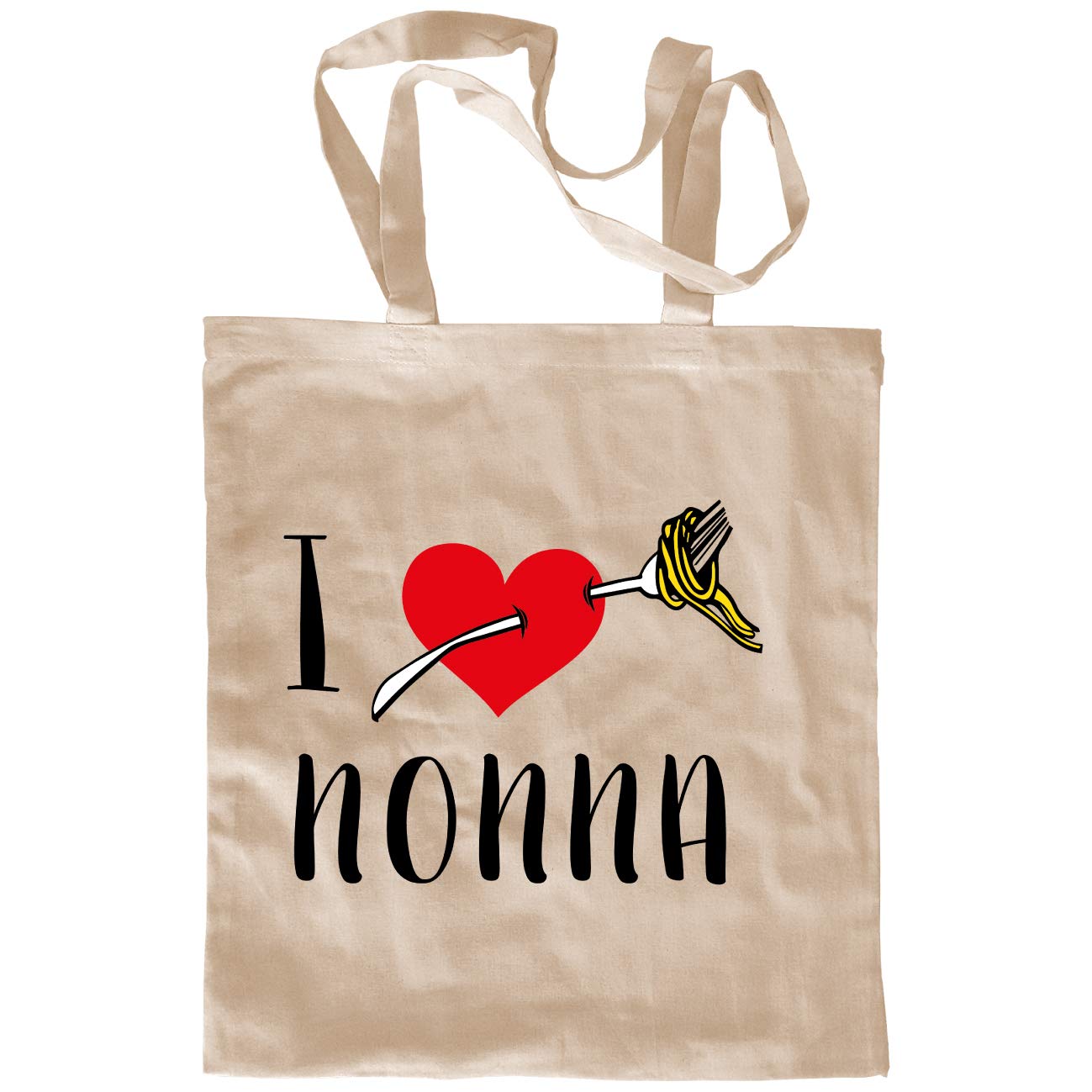 My Custom Style Borsa Cotone M70 Shopper Bag Beige Nonni-I Love Nonna